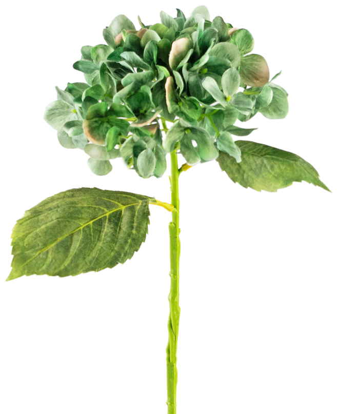 Hortensia artificiel Deluxe 33 cm vert foncé