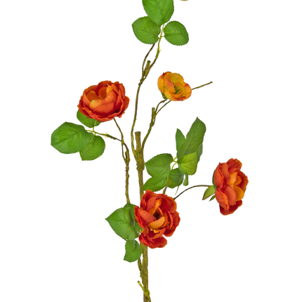 Rose artificielle ramifiée 90 cm rouge