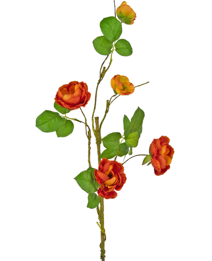 Rose artificielle ramifiée 90 cm rouge