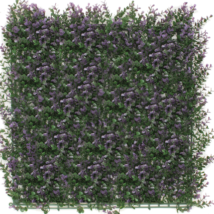 Mur végétal artificiel Buis violet 50x50 cm UV