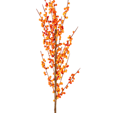 Branche d'Ilex artificielle orange 100 cm
