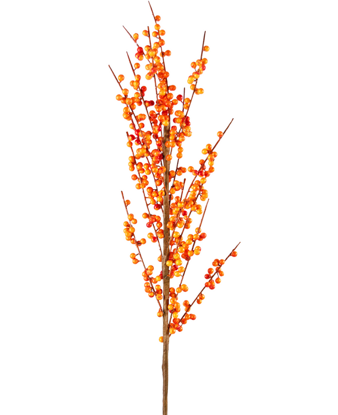 Branche d'Ilex artificielle orange 100 cm