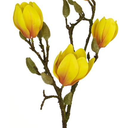 Fleur artificielle Magnolia 50 cm jaune/orange