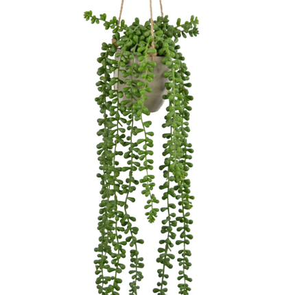Plante artificielle tombante Senecio dans un pot de 55 cm