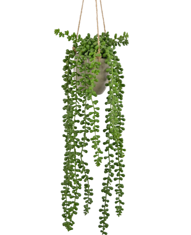 Plante suspendue artificielle Senecio dans un pot de 55 cm