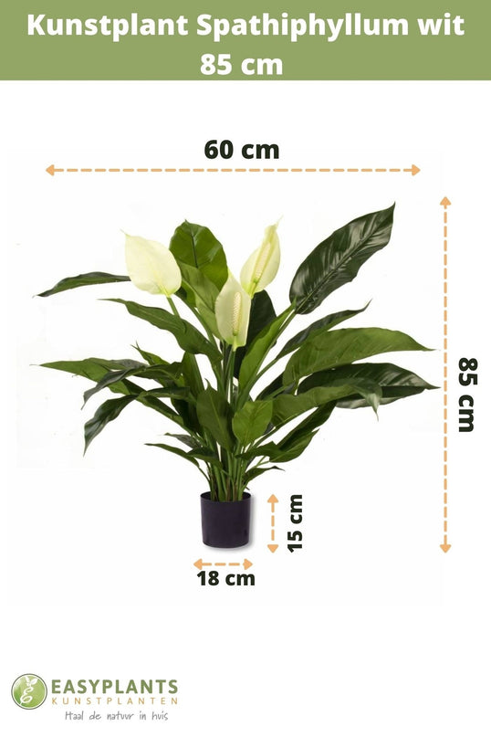 Plante artificielle Spathiphyllum blanc 85 cm