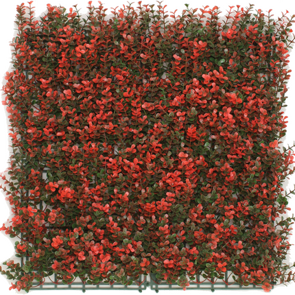 Haie artificielle Buxus rouge 50x50 cm UV