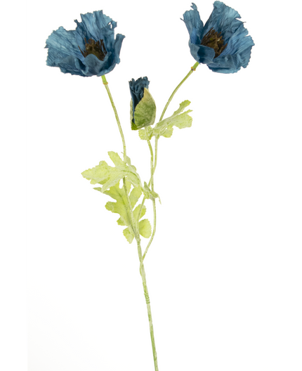 Fleur artificielle Coquelicot 73 cm bleu foncé