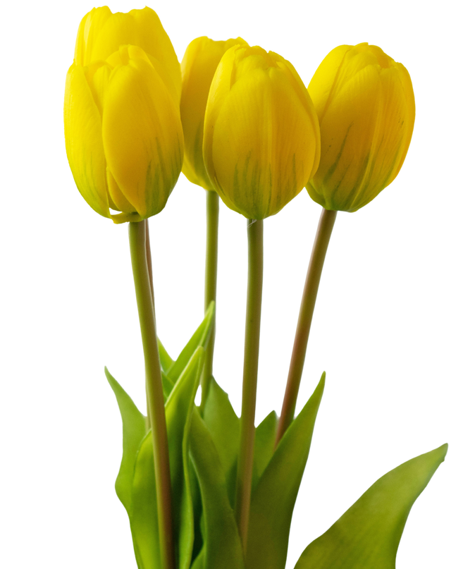 Bouquet de tulipes artificielles Real Touch jaune 40 cm