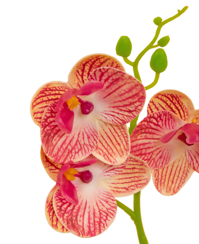 Orchidée artificielle 28 cm fuchsia en pot