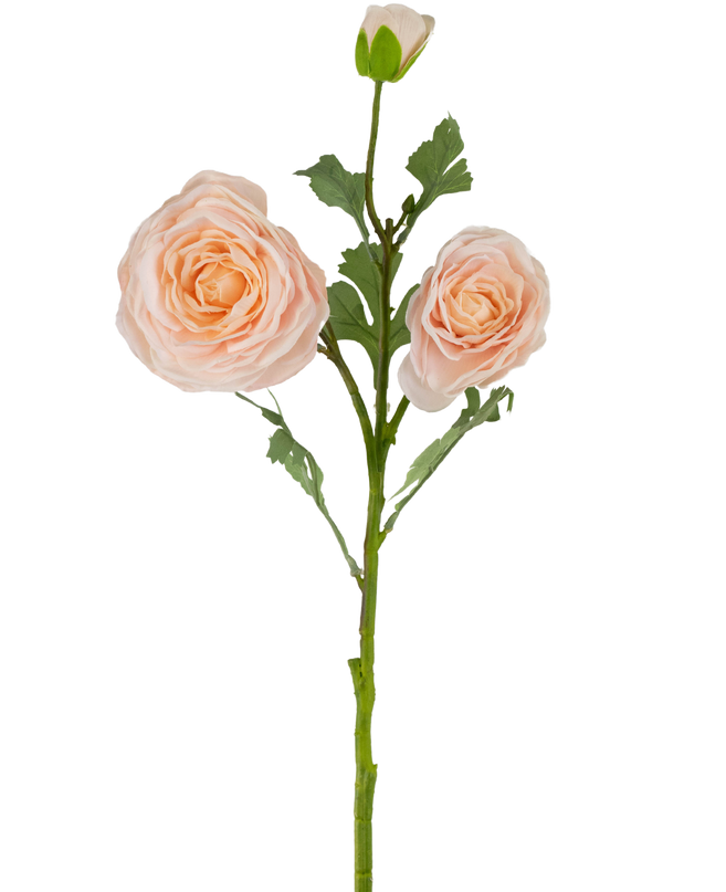 Rose artificielle "Emine" Real Touch Pêche 62 cm