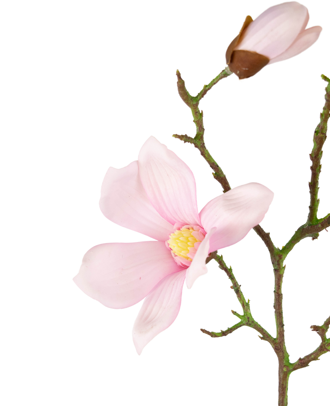 Magnolia artificiel Real Touch rose 72 cm