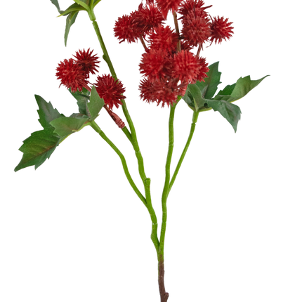 Branche artificielle de Ricinus rouge vin 43 cm