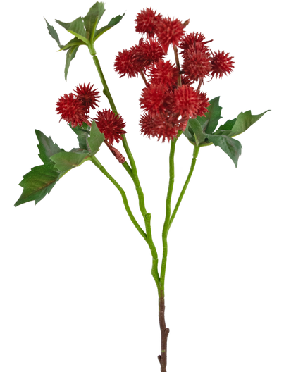 Branche artificielle de Ricinus rouge vin 43 cm