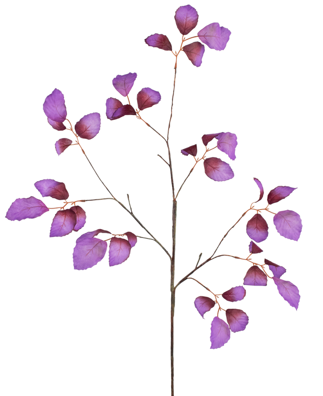 Branche artificielle de feuilles de pommier violet 90 cm