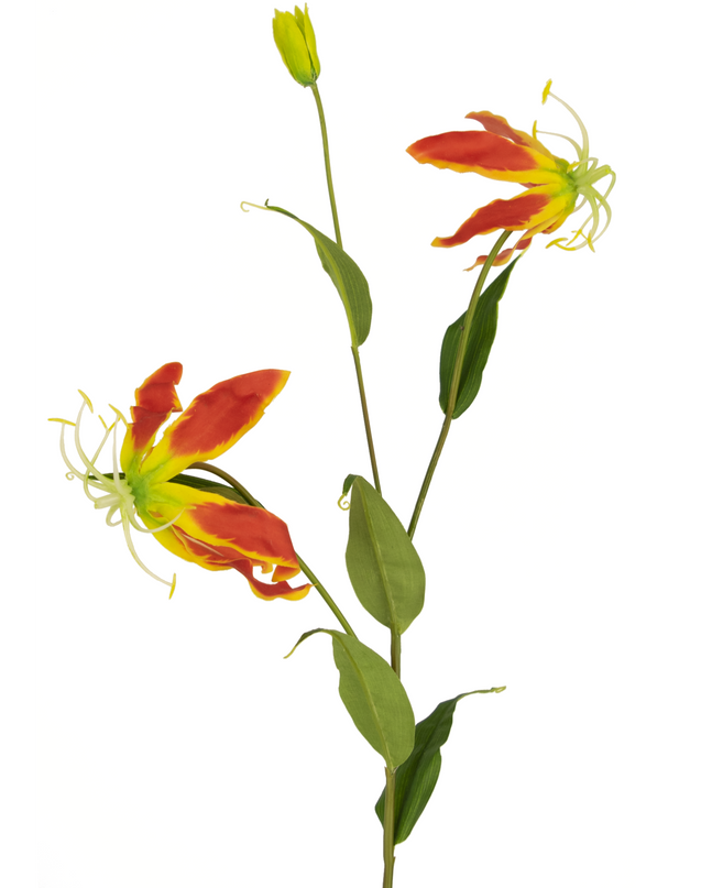 Fleur artificielle Gloriosa 81 cm rouge/jaune