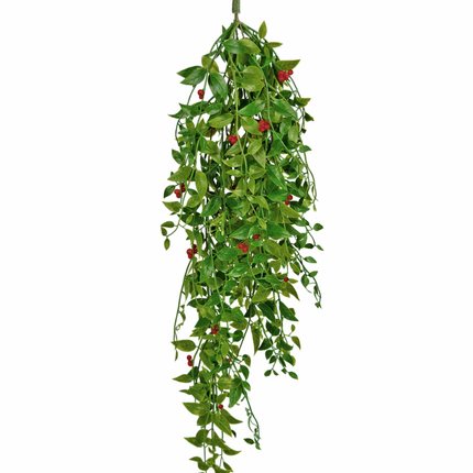Plante artificielle suspendue Gardenia avec baies 81 cm