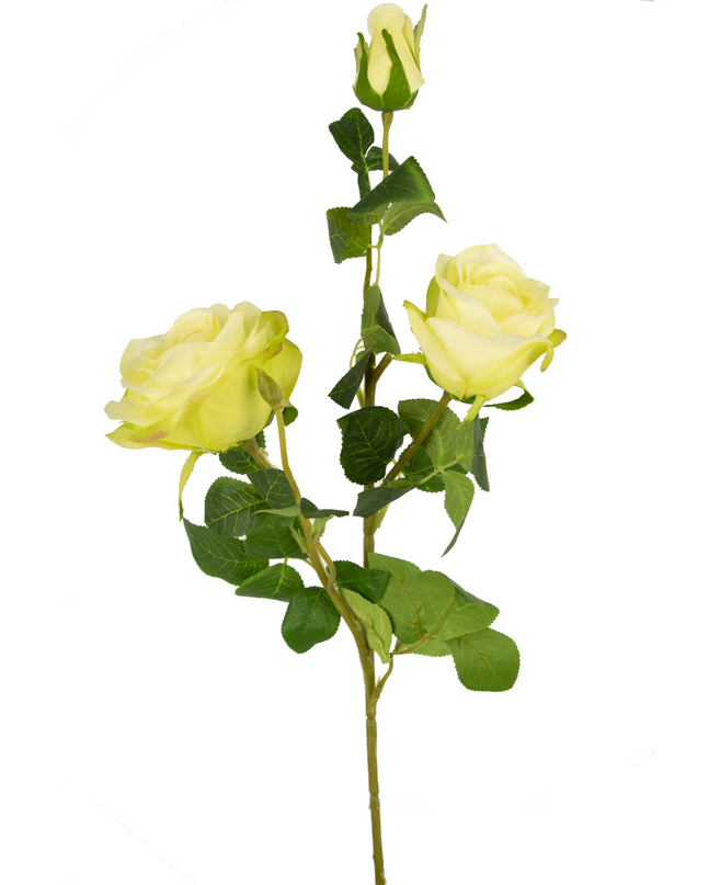 Rose artificielle Neo deluxe 68 cm blanc/vert