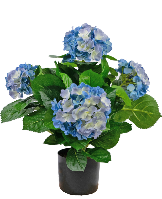 Hortensia artificiel 43 cm bleu