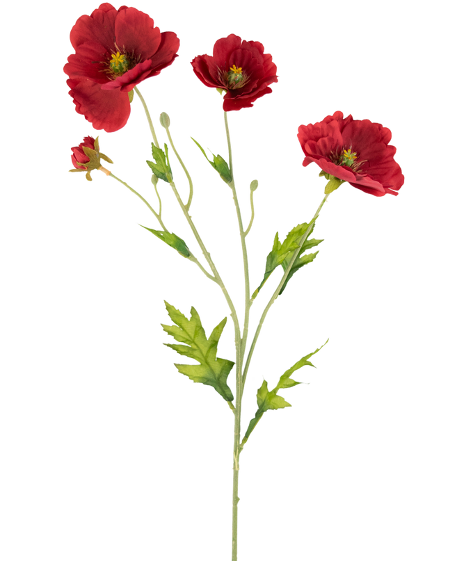 Coquelicot artificiel Real Touch Red 65 cm