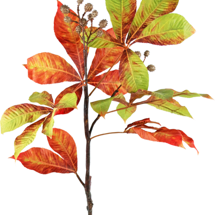 Branche artificielle Châtaignier rouge/vert 83 cm
