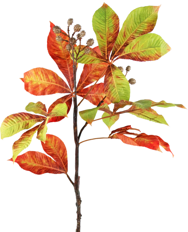Branche artificielle Châtaignier rouge/vert 83 cm