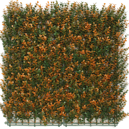 Mur végétal artificiel Buis orange 50x50 cm UV