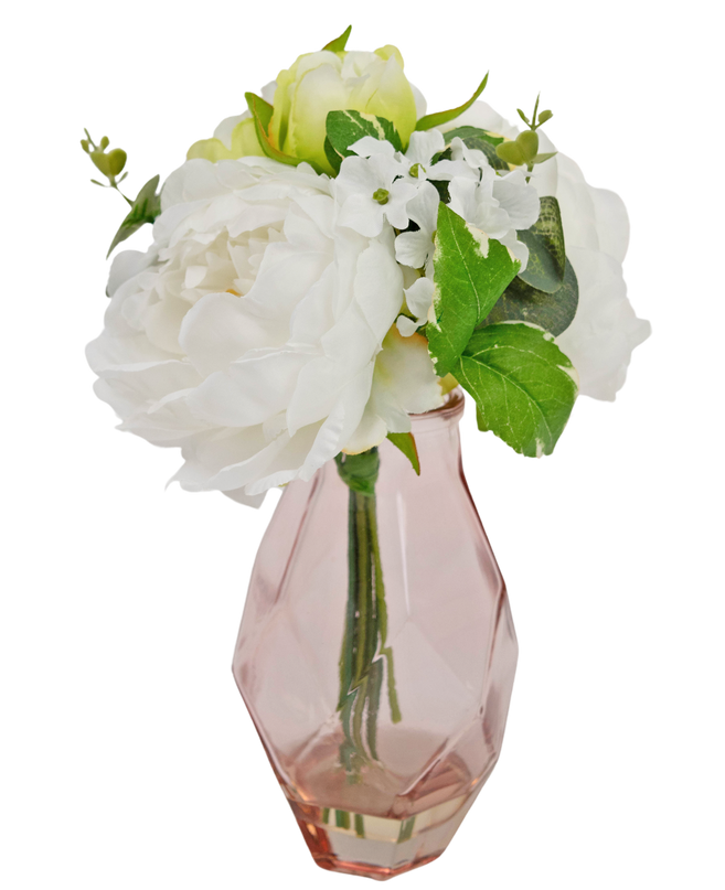 Bouquet artificiel en verre 25 cm