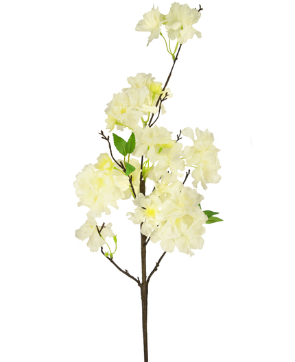 Soie artificielle Fleur de cerisier 93 cm blanc