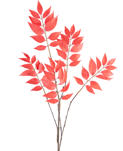 Branche de fougère artificielle rouge 78 cm