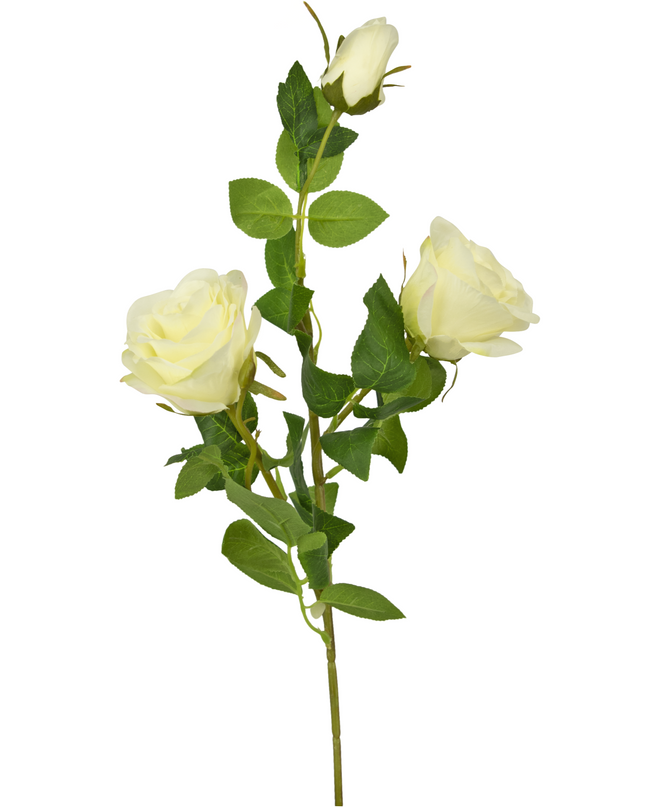 Branche de rose artificielle blanc 68 cm