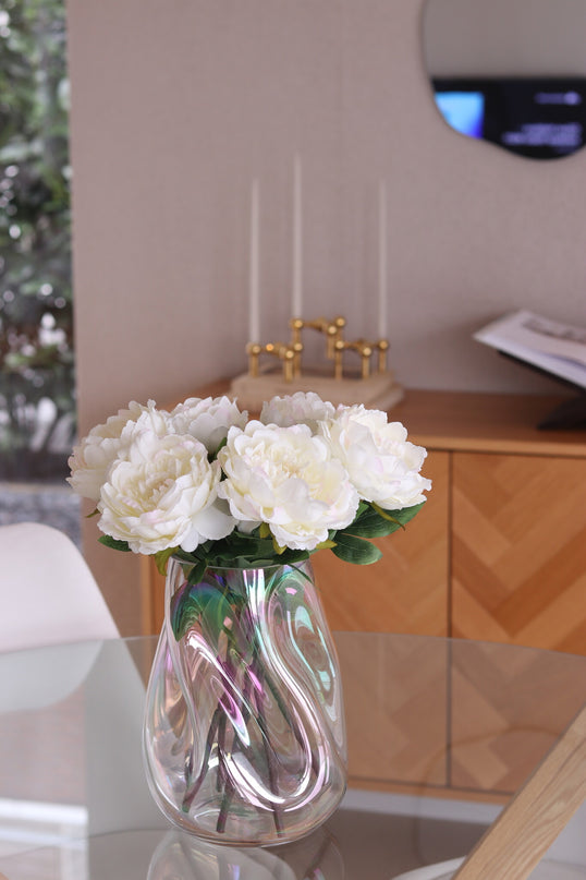 Bouquet artificiel Peony blanc 39 cm