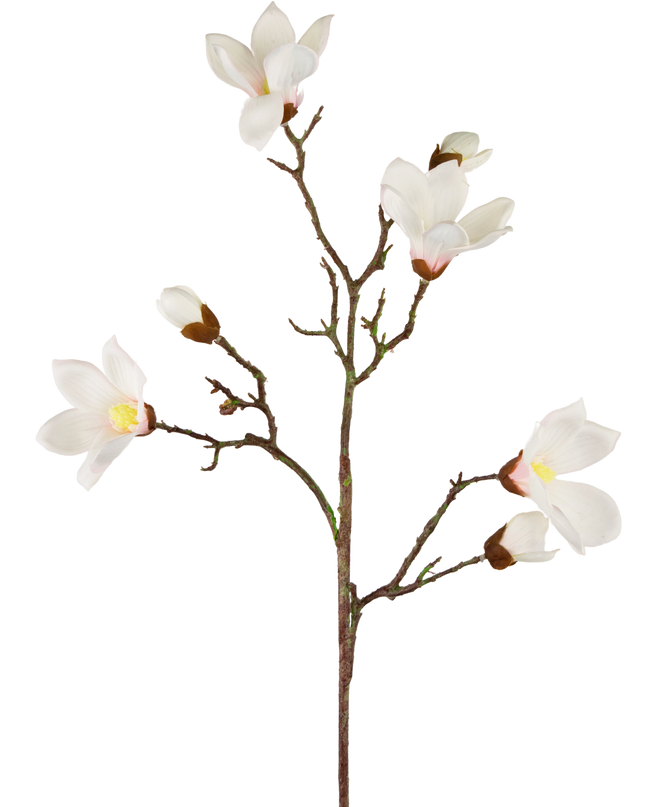 Branche de magnolia artificiel Real Touch blanc 98 cm
