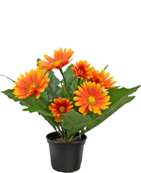 Plante artificielle Gerbera 28 cm orange