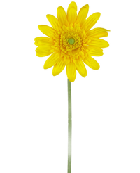 Gerbera artificiel 53 cm jaune