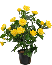 Rosier artificiel mini 35 cm jaune UV