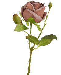 Rose artificielle Deluxe 45 cm séchée violette