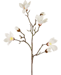 Branche de magnolia artificiel Real Touch blanc 98 cm