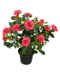 Rosier artificiel mini 35 cm rose UV